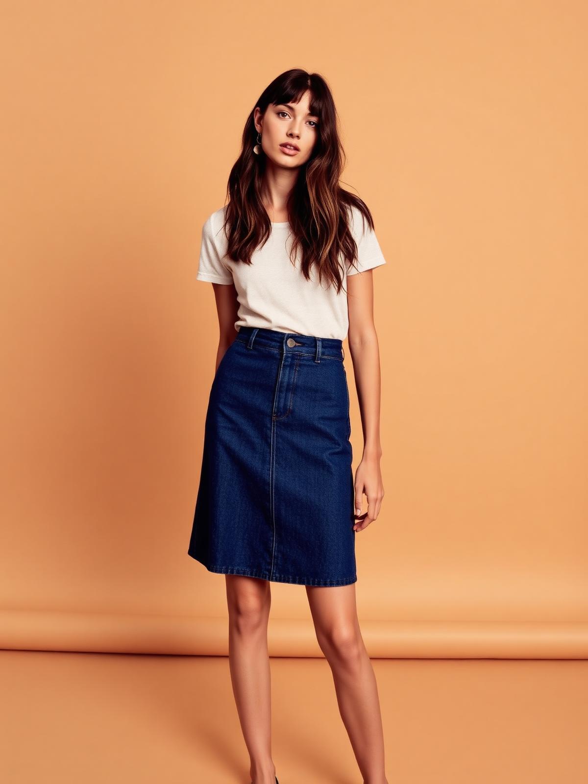 Falda Denim Midi